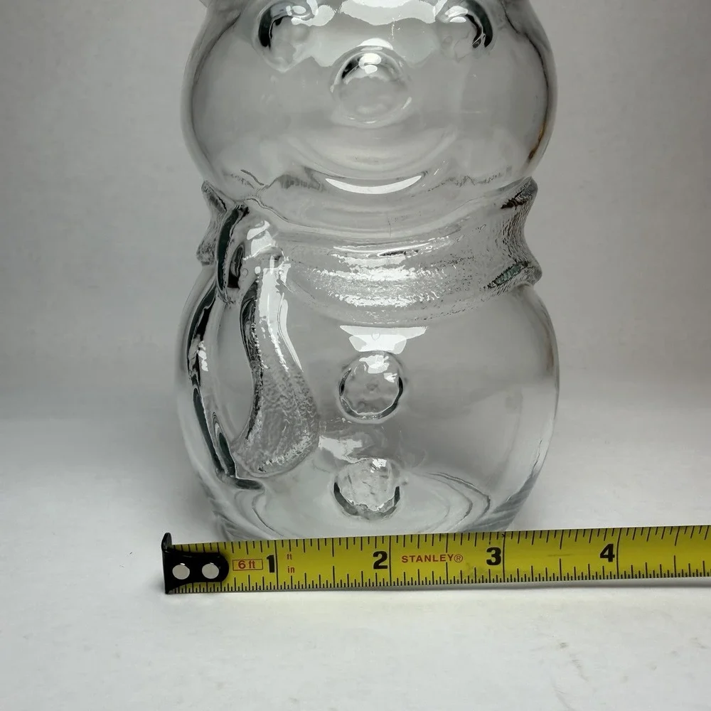 Vintage Libbey Of Canada Glass Snowman Candy Jar Canister 8